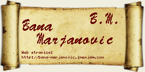 Bana Marjanović vizit kartica